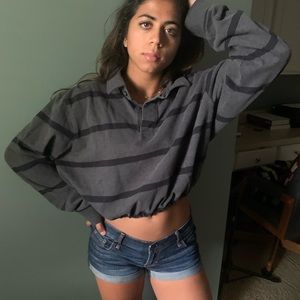 Oversized cinched Lands End ruby shirt